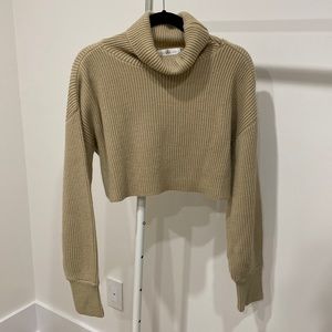 Cream Turtleneck Crop sweater
